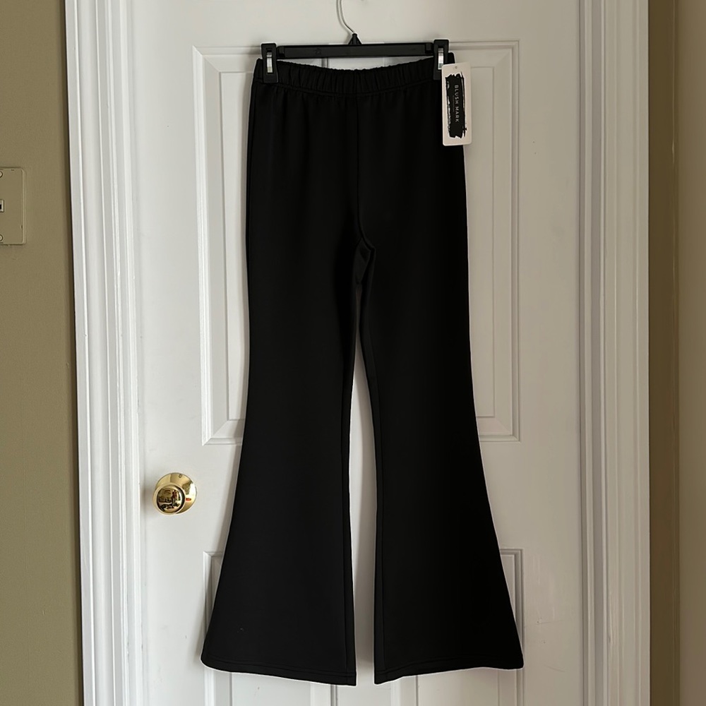 Flare Black Pants Banded Waist, Sleek Look, Durable Material